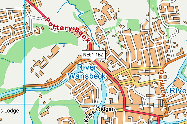 NE61 1BZ map - OS VectorMap District (Ordnance Survey)