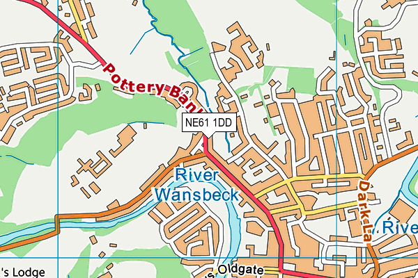 NE61 1DD map - OS VectorMap District (Ordnance Survey)