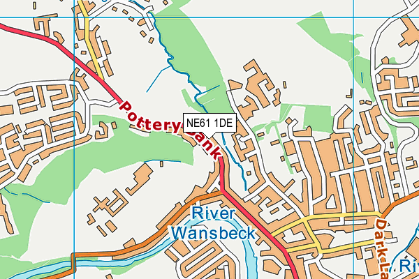 NE61 1DE map - OS VectorMap District (Ordnance Survey)