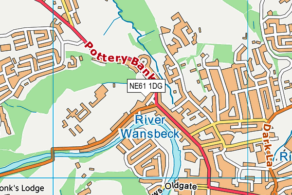 NE61 1DG map - OS VectorMap District (Ordnance Survey)