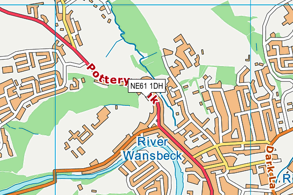 NE61 1DH map - OS VectorMap District (Ordnance Survey)