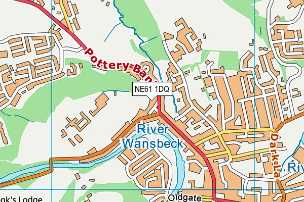 NE61 1DQ map - OS VectorMap District (Ordnance Survey)