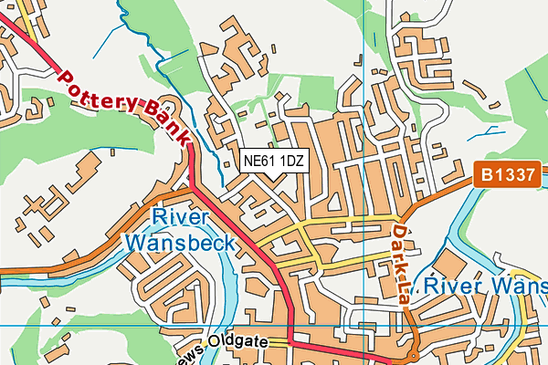 NE61 1DZ map - OS VectorMap District (Ordnance Survey)