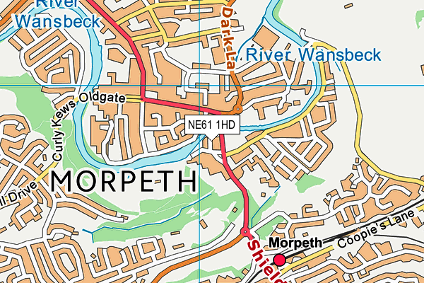 NE61 1HD map - OS VectorMap District (Ordnance Survey)