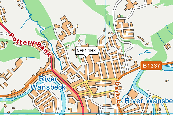 NE61 1HX map - OS VectorMap District (Ordnance Survey)