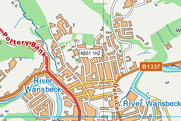 NE61 1HZ map - OS VectorMap District (Ordnance Survey)