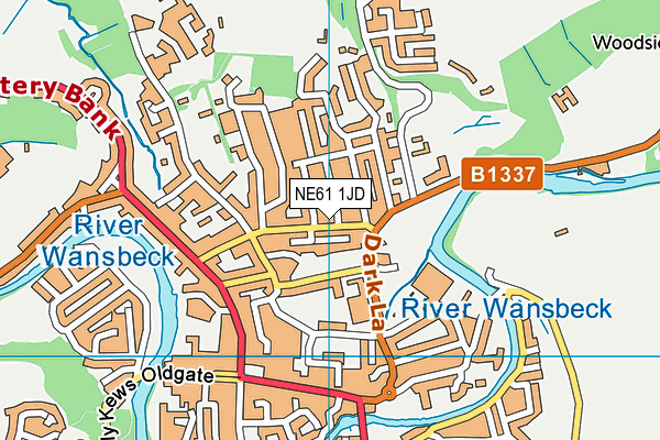 NE61 1JD map - OS VectorMap District (Ordnance Survey)