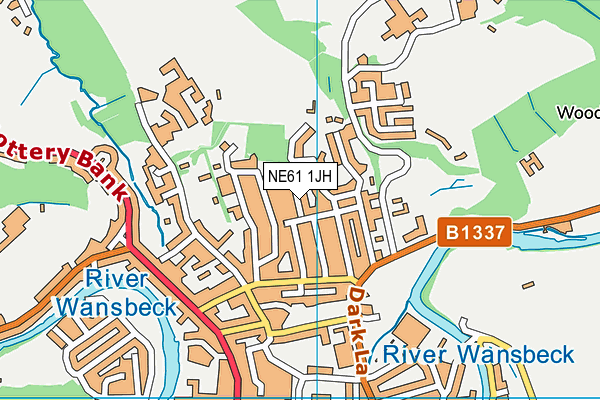 NE61 1JH map - OS VectorMap District (Ordnance Survey)