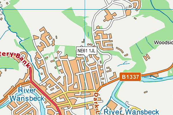 NE61 1JL map - OS VectorMap District (Ordnance Survey)