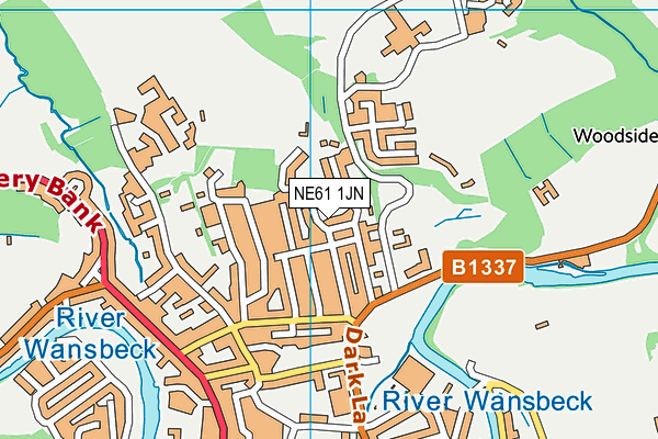 NE61 1JN map - OS VectorMap District (Ordnance Survey)