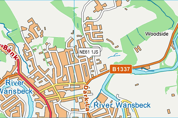 NE61 1JS map - OS VectorMap District (Ordnance Survey)