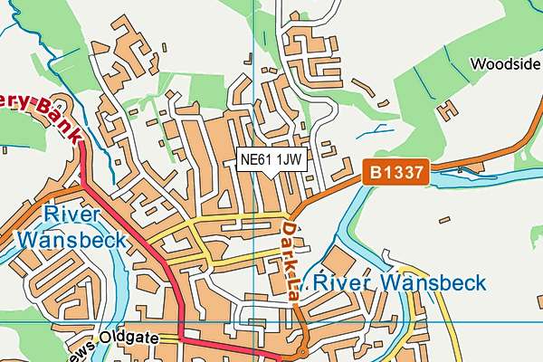 NE61 1JW map - OS VectorMap District (Ordnance Survey)