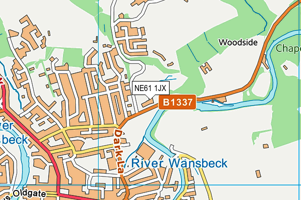 NE61 1JX map - OS VectorMap District (Ordnance Survey)