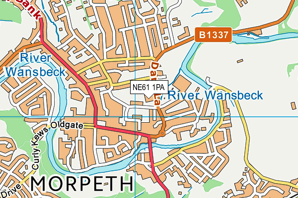 NE61 1PA map - OS VectorMap District (Ordnance Survey)