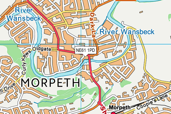 NE61 1PD map - OS VectorMap District (Ordnance Survey)