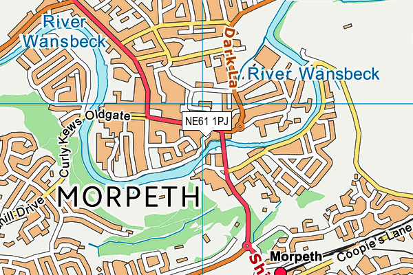 Map of MORPETH TANDOORI (CHANTRY) LTD at district scale