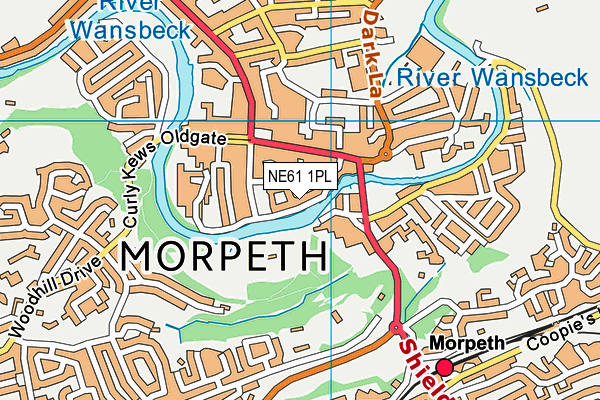 NE61 1PL map - OS VectorMap District (Ordnance Survey)