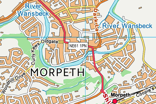 NE61 1PN map - OS VectorMap District (Ordnance Survey)