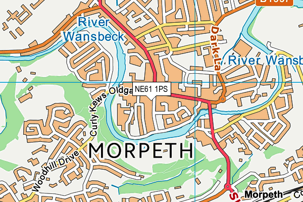 NE61 1PS map - OS VectorMap District (Ordnance Survey)