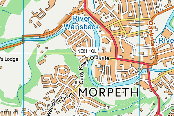 NE61 1QL map - OS VectorMap District (Ordnance Survey)