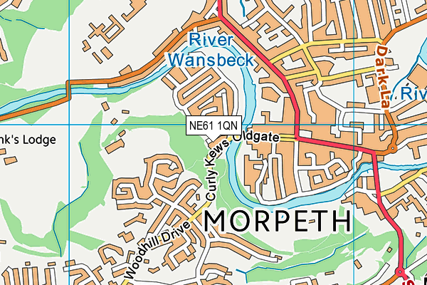 NE61 1QN map - OS VectorMap District (Ordnance Survey)