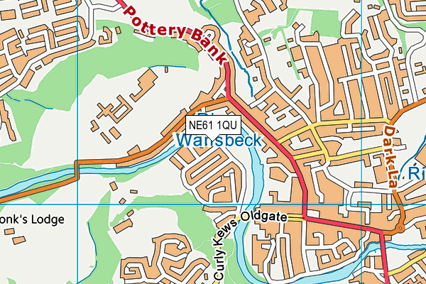 NE61 1QU map - OS VectorMap District (Ordnance Survey)