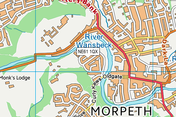 NE61 1QX map - OS VectorMap District (Ordnance Survey)