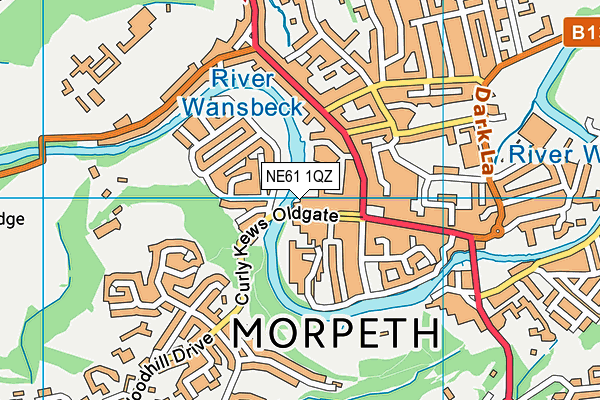 NE61 1QZ map - OS VectorMap District (Ordnance Survey)