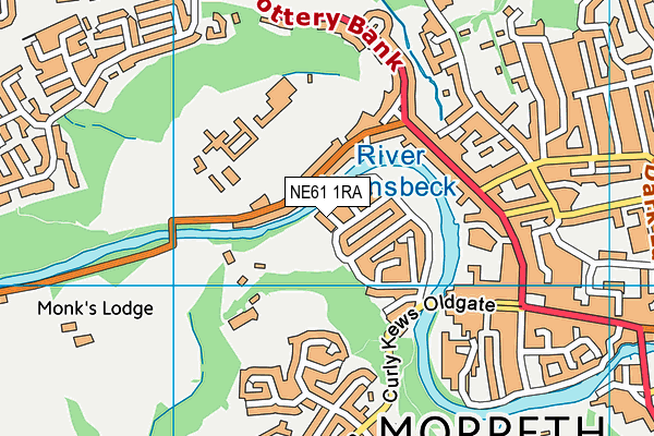 NE61 1RA map - OS VectorMap District (Ordnance Survey)