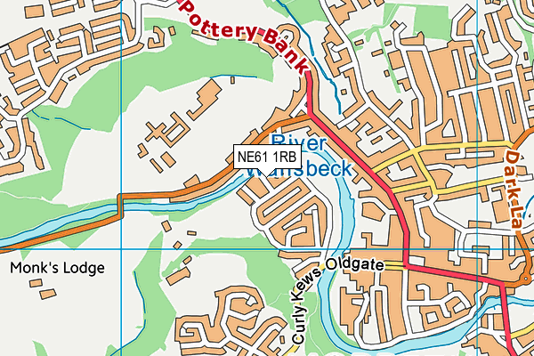 NE61 1RB map - OS VectorMap District (Ordnance Survey)