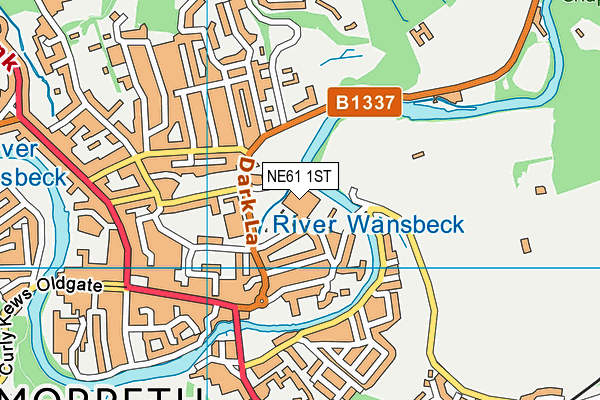 NE61 1ST map - OS VectorMap District (Ordnance Survey)