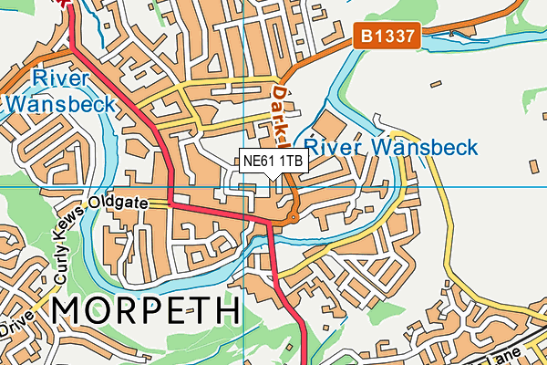 NE61 1TB map - OS VectorMap District (Ordnance Survey)