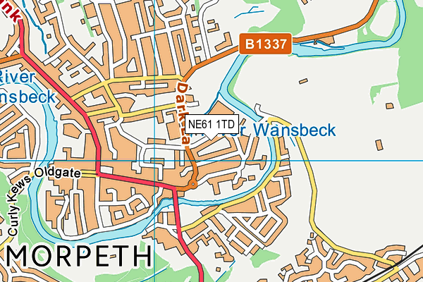 NE61 1TD map - OS VectorMap District (Ordnance Survey)