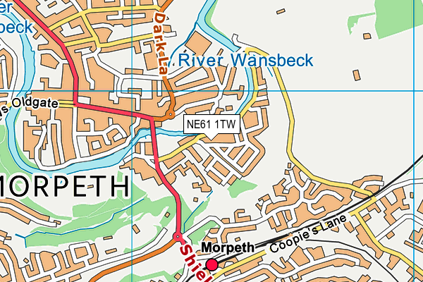 NE61 1TW map - OS VectorMap District (Ordnance Survey)