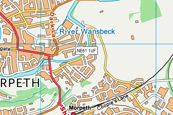 NE61 1UF map - OS VectorMap District (Ordnance Survey)