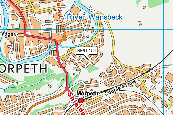 NE61 1UJ map - OS VectorMap District (Ordnance Survey)