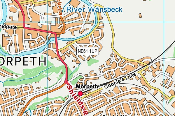 NE61 1UP map - OS VectorMap District (Ordnance Survey)