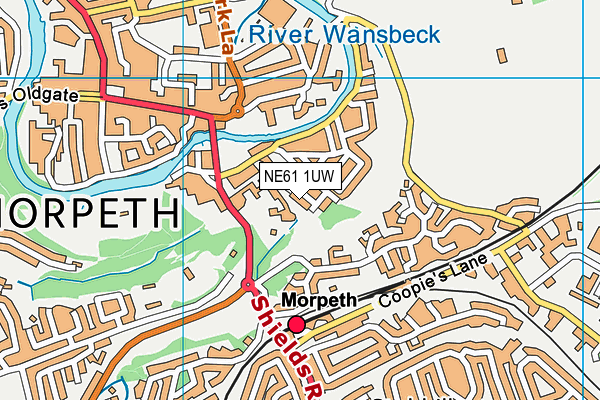 NE61 1UW map - OS VectorMap District (Ordnance Survey)