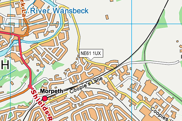 NE61 1UX map - OS VectorMap District (Ordnance Survey)