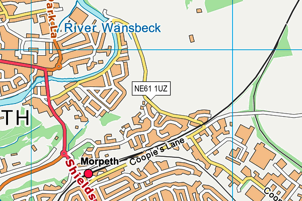 NE61 1UZ map - OS VectorMap District (Ordnance Survey)