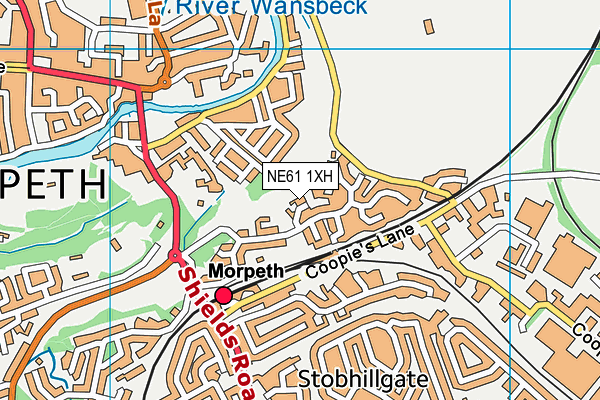 NE61 1XH map - OS VectorMap District (Ordnance Survey)