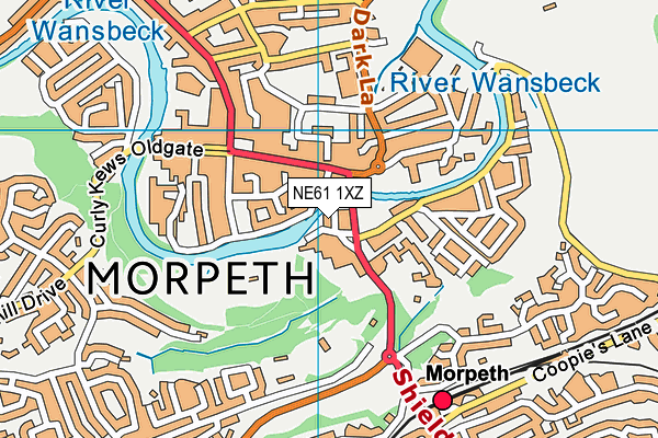 NE61 1XZ map - OS VectorMap District (Ordnance Survey)