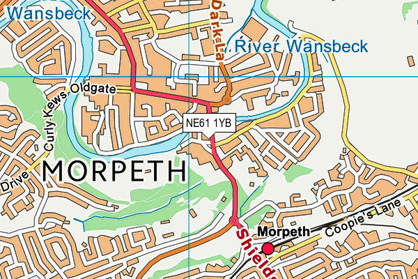 NE61 1YB map - OS VectorMap District (Ordnance Survey)