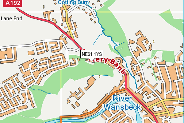 NE61 1YS map - OS VectorMap District (Ordnance Survey)