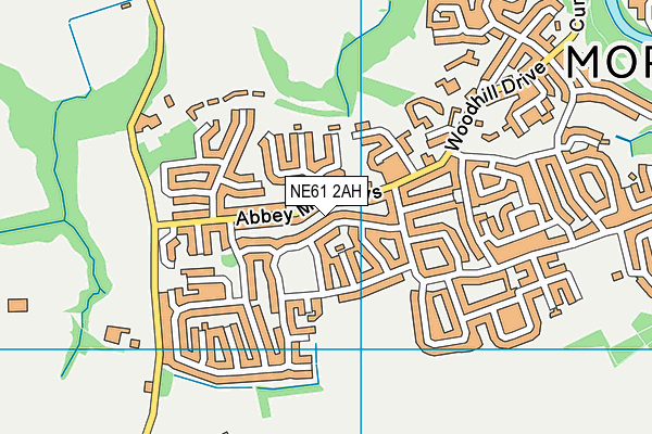 NE61 2AH map - OS VectorMap District (Ordnance Survey)