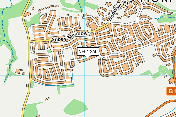 NE61 2AL map - OS VectorMap District (Ordnance Survey)