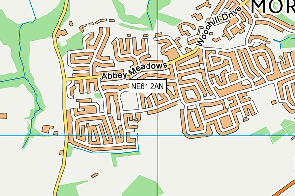 NE61 2AN map - OS VectorMap District (Ordnance Survey)