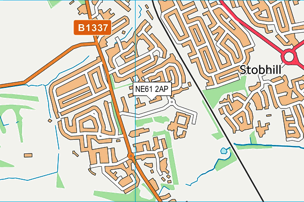 NE61 2AP map - OS VectorMap District (Ordnance Survey)