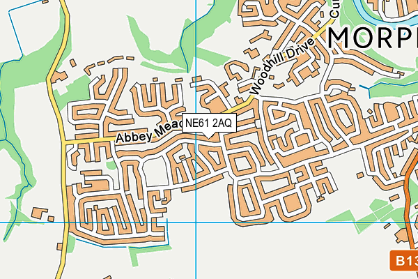 NE61 2AQ map - OS VectorMap District (Ordnance Survey)