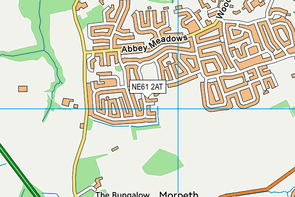 NE61 2AT map - OS VectorMap District (Ordnance Survey)